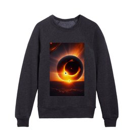 Eclipsed in Cosmic Enigma: Unveiling the Phenomenon Behind a Black Hole's Veil Kids Crewneck