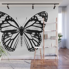 Monarch Butterfly | Vintage Butterfly | Black and White | Wall Mural