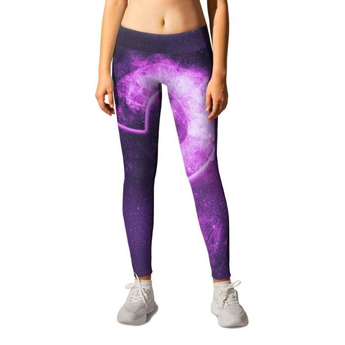 Question mark sign. Abstract night sky background. Leggings