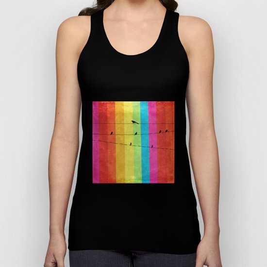 Rainbow Birds Unisex Tank Top
