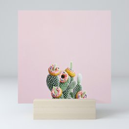 Donut Cactus In Bloom Mini Art Print