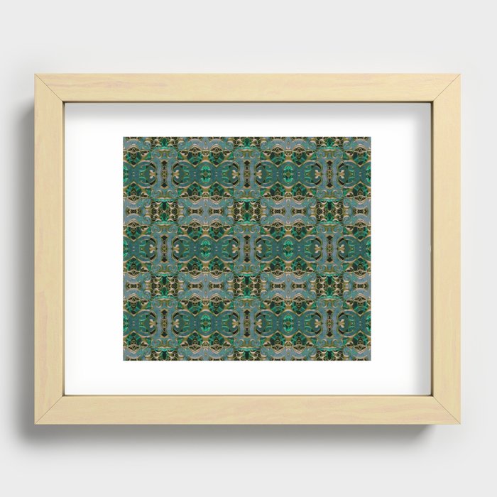 Enchanted Emerald and Copper Celtic Neo Tribal Recessed Framed Print