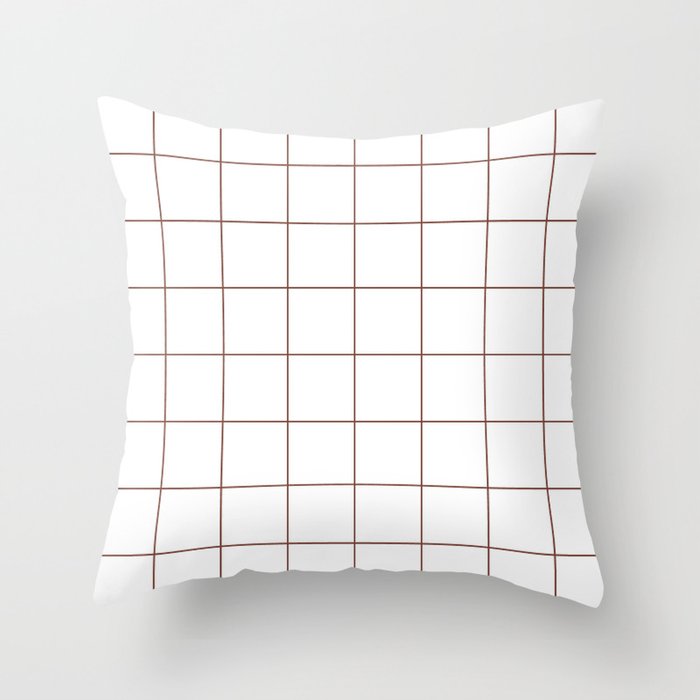 Graph Paper (Brown & White Pattern) Throw Pillow