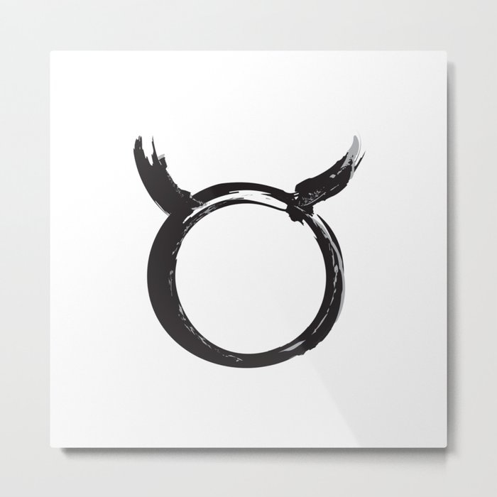Taurus Modern Minimal Zodiac Sign Metal Print