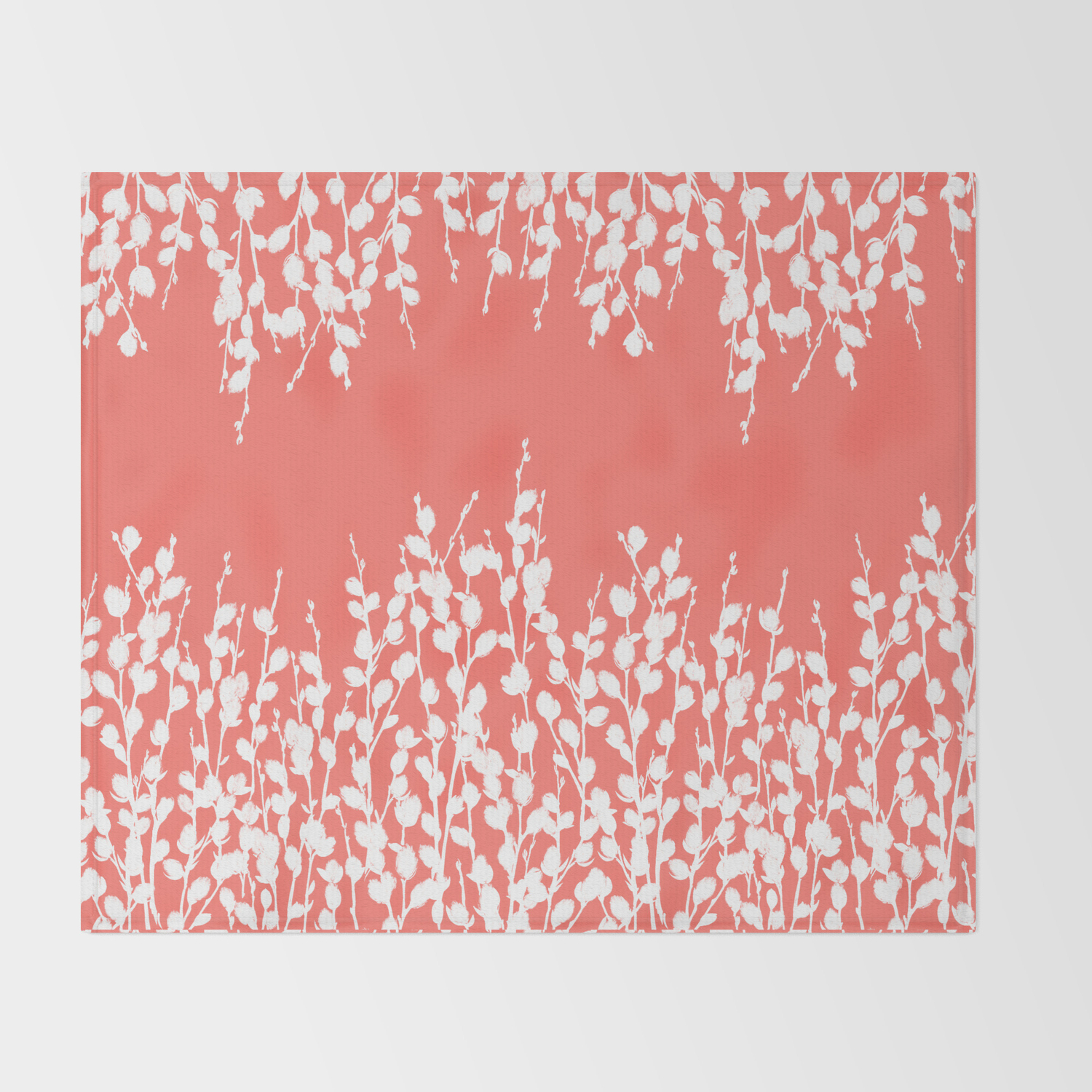coral and grey throw blanket