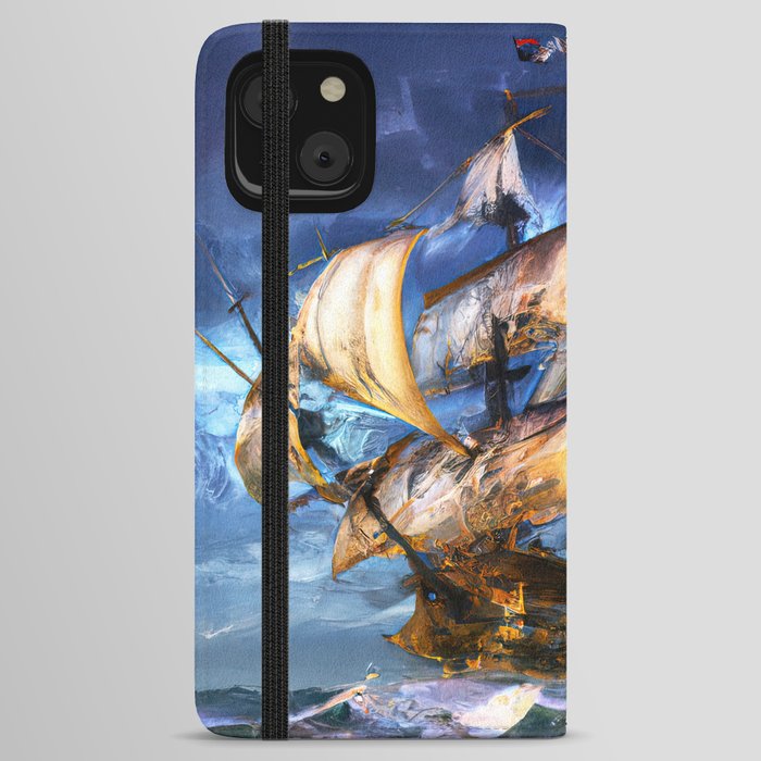 Ancient Spanish Galleon iPhone Wallet Case