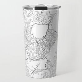 Portland Maine White Map Travel Mug
