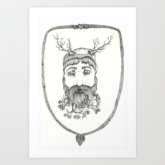 Forest man Art Print
