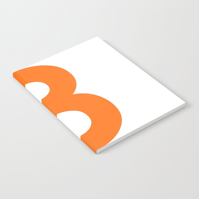 Number 3 (Orange & White) Notebook