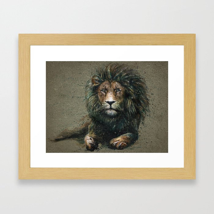 Lion background Framed Art Print