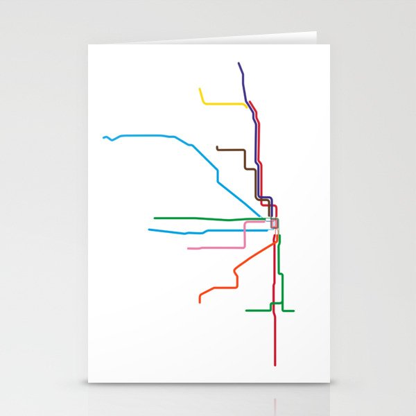 Chicago Transit Map Stationery Cards
