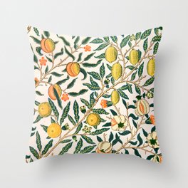 Lemon tree pattern vintage William Morris print Throw Pillow