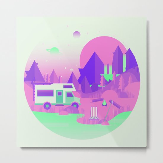Outer Space Camping Metal Print
