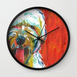 Soft-Coated Wheaten Terrier // Colorful  Wall Clock