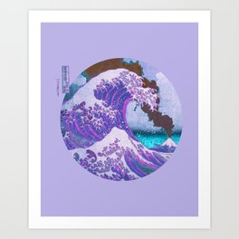 Great Wave Off Kanagawa Mount Fuji Eruption Art Print
