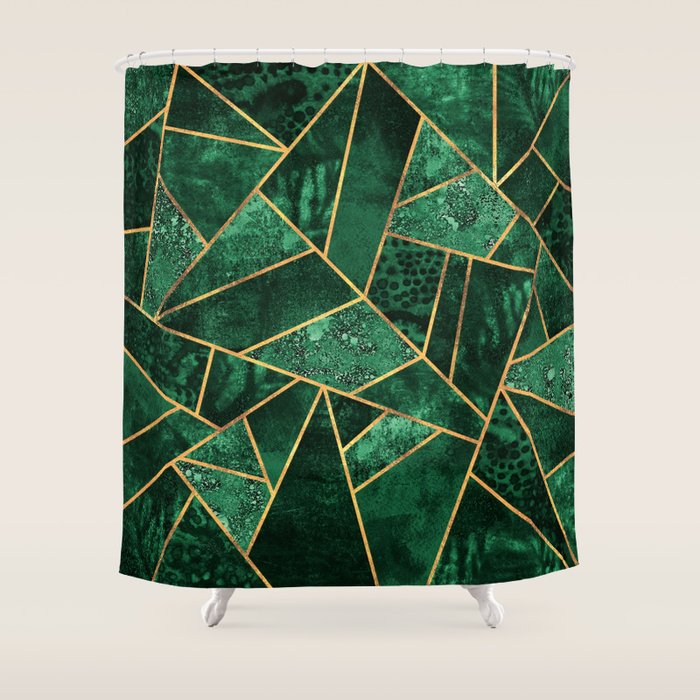 Deep Emerald Shower Curtain by Elisabeth Fredriksson Society6