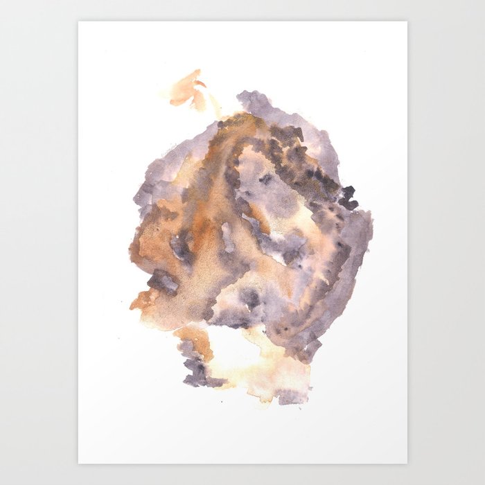 Minimalist Art Abstract Art Watercolor Painting Soft Texture Watercolor | [Grief] Overwhelmed Art Print