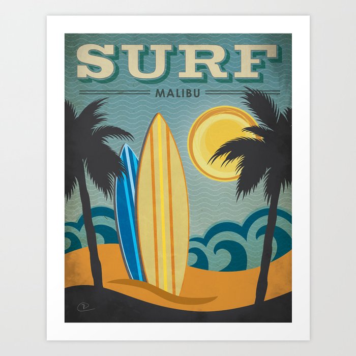 Surf Malibu Art Print