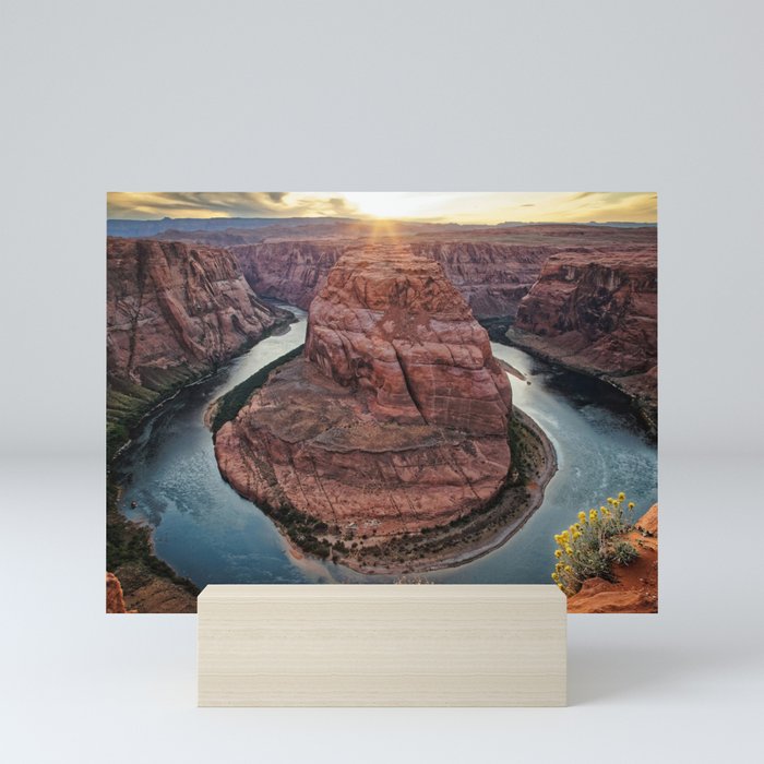 Horseshoe Bend Sunset Arizona Landscape Photography Mini Art Print By Landscapephotoart