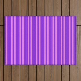 [ Thumbnail: Violet and Purple Colored Stripes/Lines Pattern Outdoor Rug ]