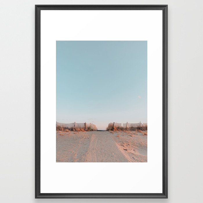 quiet beach Framed Art Print