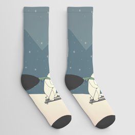 Polar Bear Skiing Socks