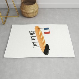 Oh La La - Funny French Baguette Area & Throw Rug