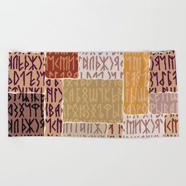 Viking runes pattern Beach Towel