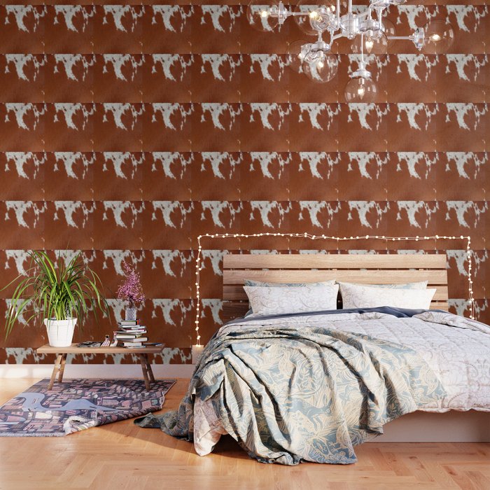 Cowhide, Cow Skin Print Pattern Modern Cowhide Faux Leather Wallpaper