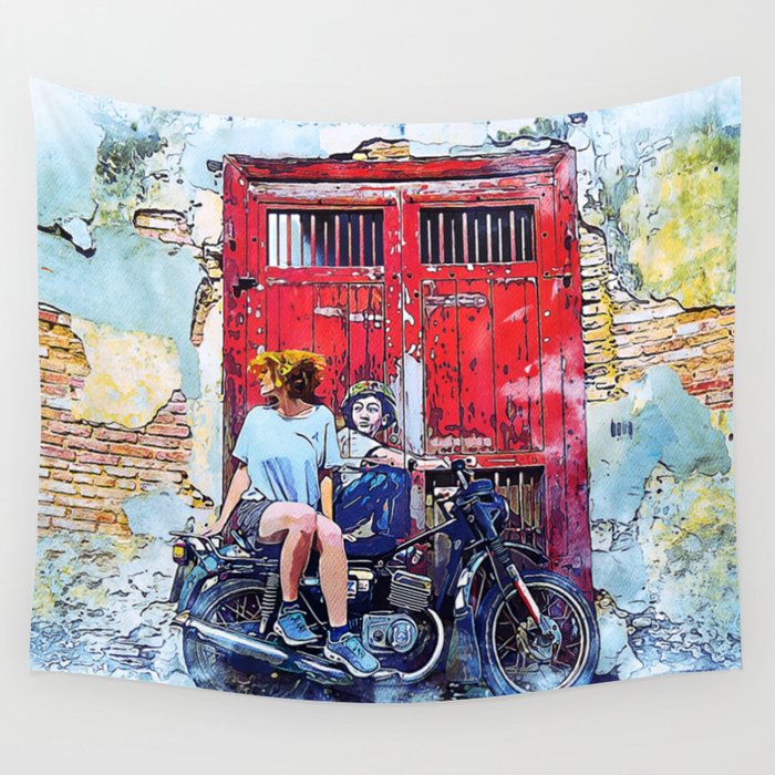 Arte de rua Wall Tapestry