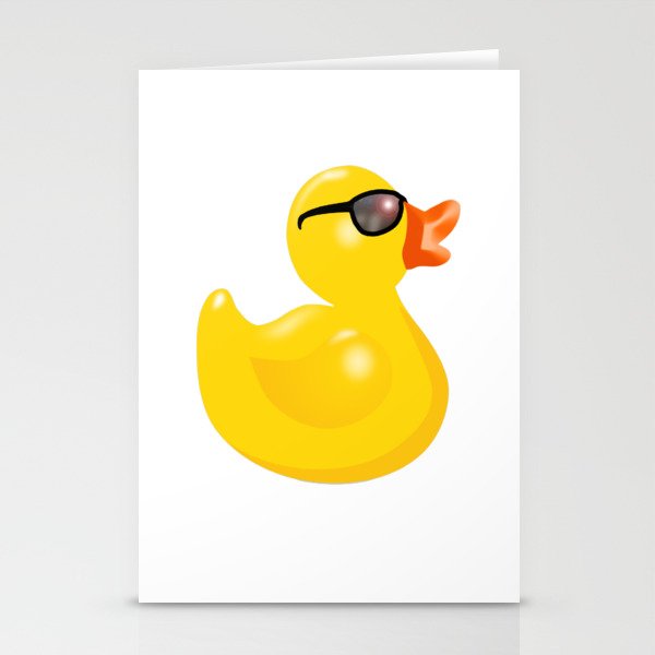 Rubber Duck with Sun Glasses Stationery Cards