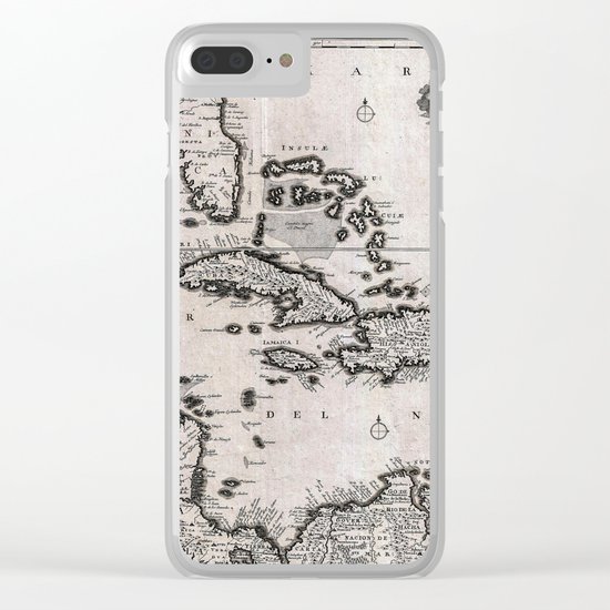 Vintage Americas Map Clear iPhone Case