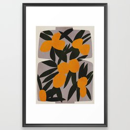 Vase-Orange flowers Framed Art Print