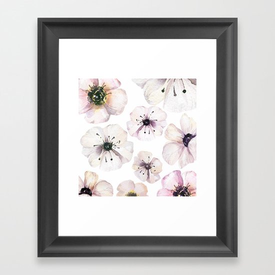 Moon flowers Framed Art Print