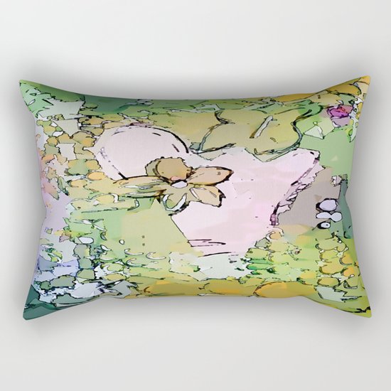 Pastel Hearts and Flowers Rectangular Pillow