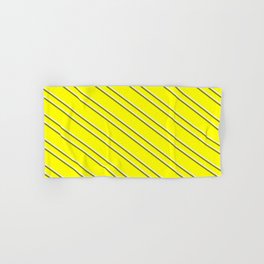 [ Thumbnail: Yellow, Beige & Green Colored Pattern of Stripes Hand & Bath Towel ]