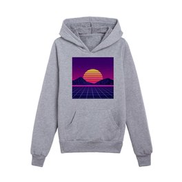 Miami Coast Synthwave Aesthetic Kids Pullover Hoodies