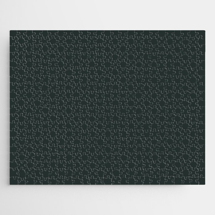 Dark Gray Solid Color Pairs Pantone Scarab 19-5350 TCX Shades of Blue-green Hues Jigsaw Puzzle
