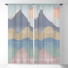Whimsical planet Sheer Curtain