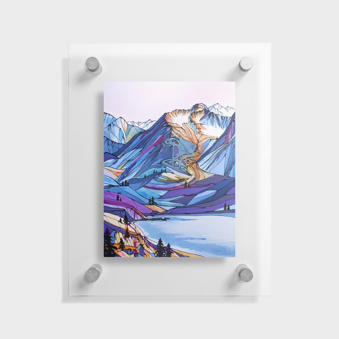 Alyeska Allure Colorful Mountains Floating Acrylic Print