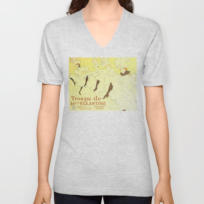 Henri de Toulouse-Lautrec "Troupe Mademoiselle Eglantine" V Neck T Shirt
