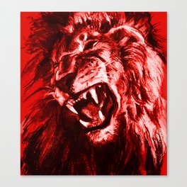Panthera Leo Carboneum - Red Canvas Print