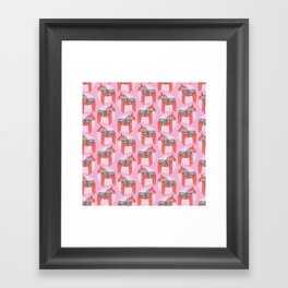 Pink Dala Horse  Framed Art Print
