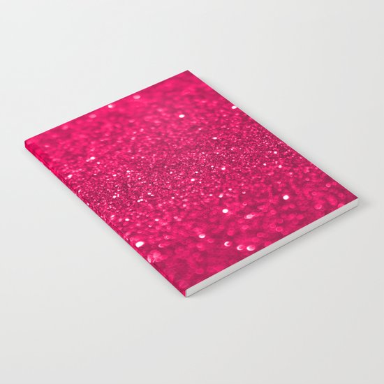 Bright Pink Glitter Notebook