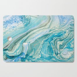 Blue Liquid Turquoise Blue Marble Cutting Board