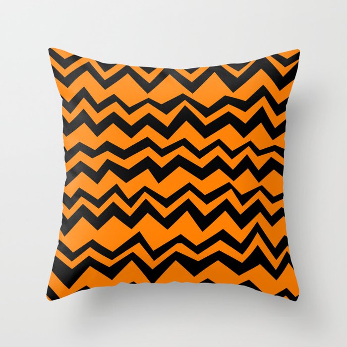 Simple Orange Yellow Black Striped Pattern Tribal Zig Zag Chevron