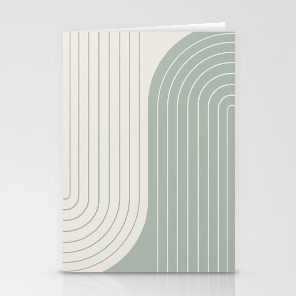 Two Tone Line Curvature LIII Stationery Cards