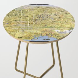 Map of Los Angeles - California - 1932 vintage pictorial map Side Table