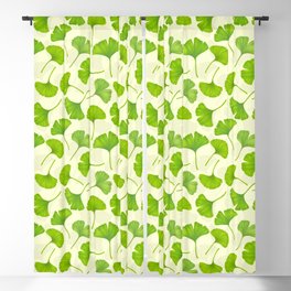 Ginkgo leaves on off white Blackout Curtain