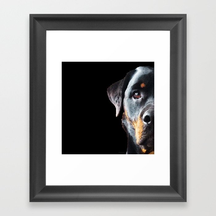 Rottie Love - Rottweiler Art By Sharon Cummings Framed Art Print